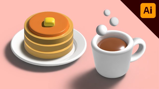 【illustrator】可愛い3Dイラストの作り方！3Dとマテリアル