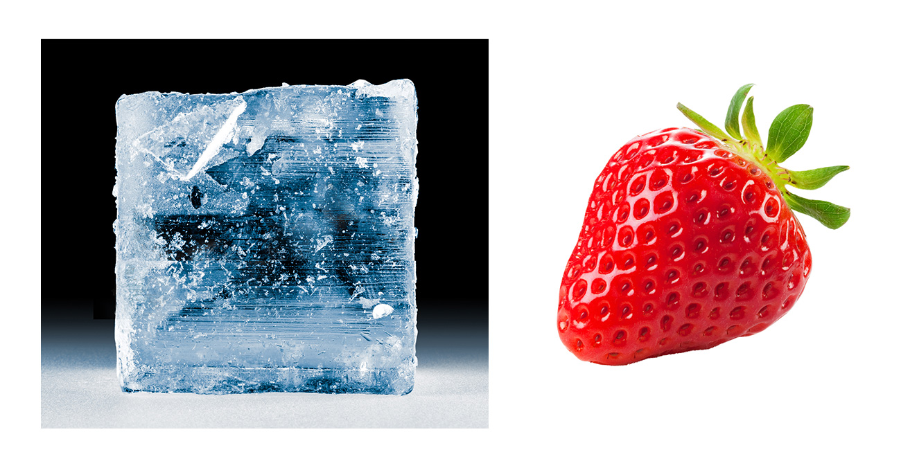氷とイチゴの画像