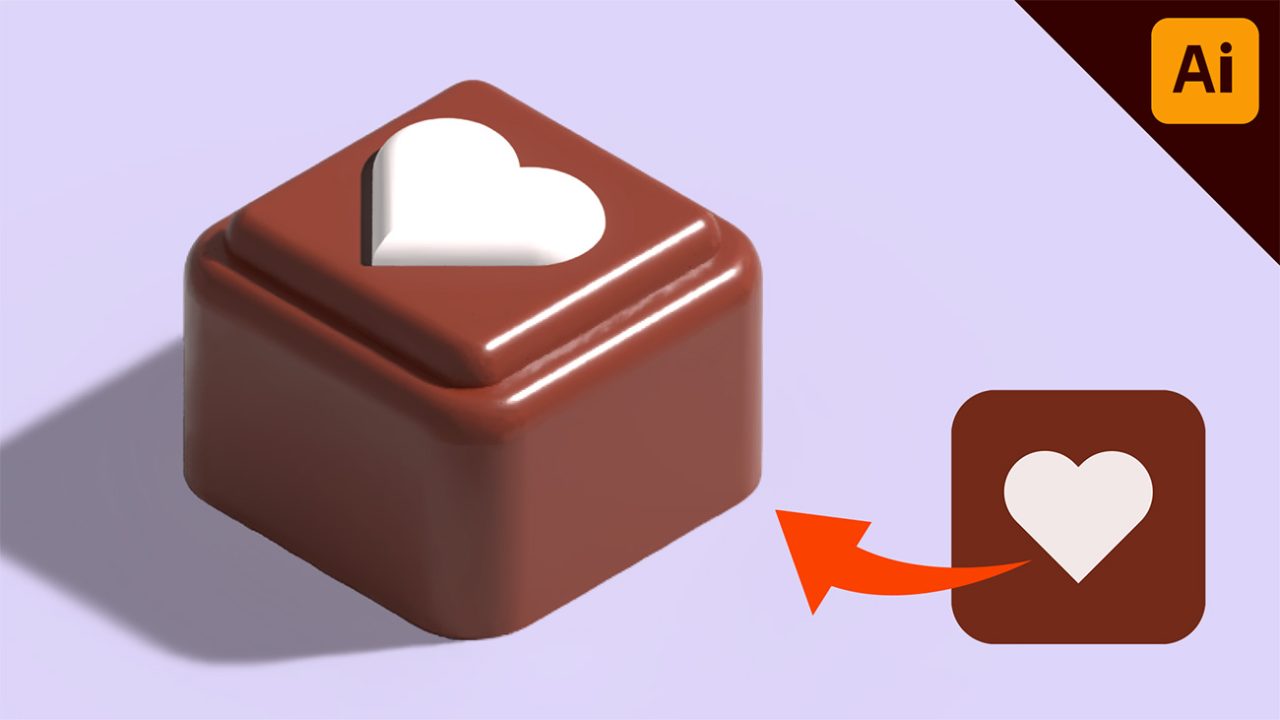 【illustrator】チョコレートの3D素材を作る方法