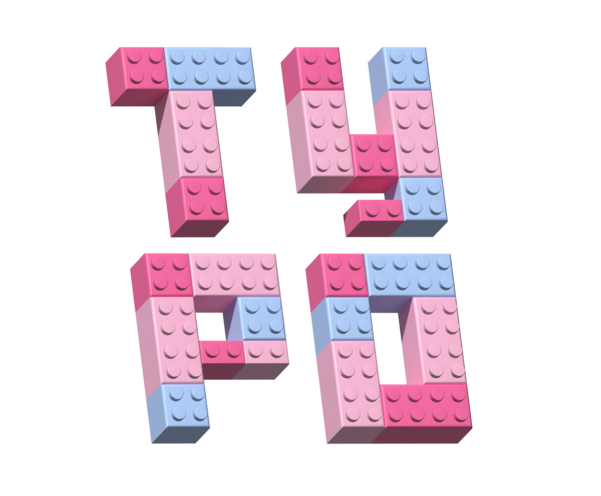 LEGO風の文字デザイン